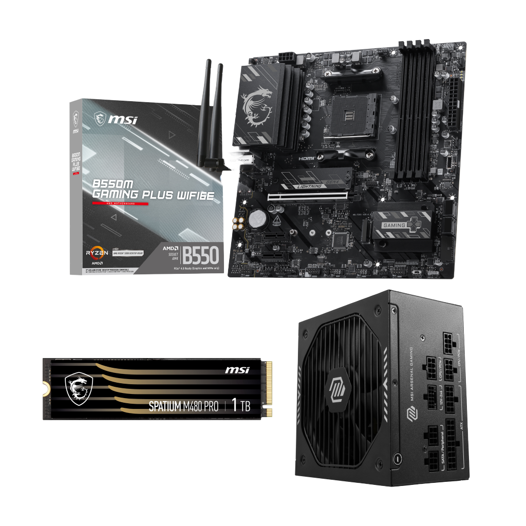 B550M GAMING PLUS WIFI6E | SPATIUM M480 PRO 1TB SSD Power Pack