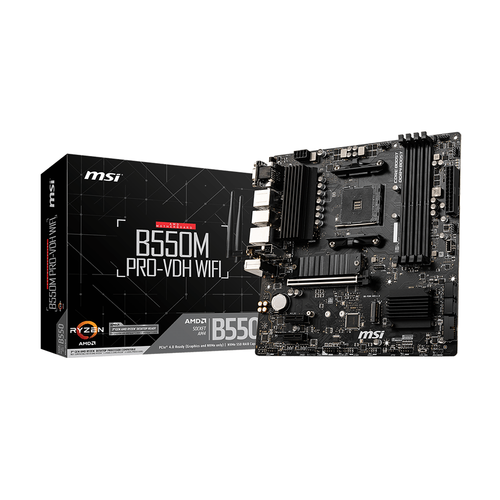 MSI B550M PRO-VDH WIFI Micro-ATX Motherboard with PCIe 4.0