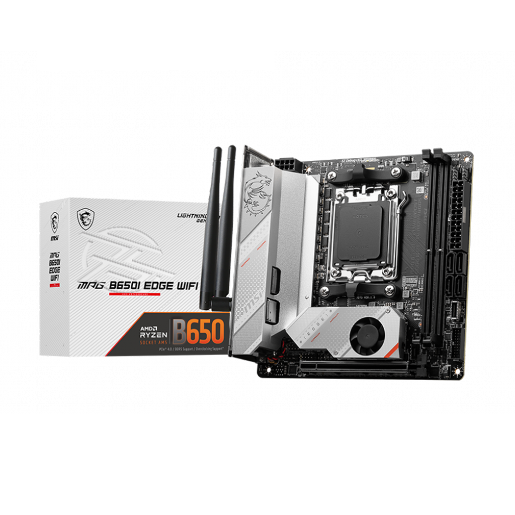 Acquista MSI MPG B650I EDGE WIFI Mainboard Attacco (PC) #####AMD AM5  Fattore di forma (dettagli) Mini-ATX Chipset della scheda ma da Conrad