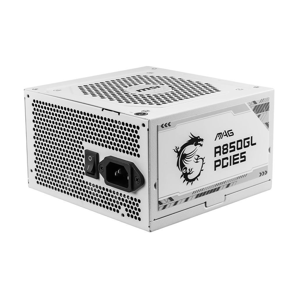 MSI MAG A850GL PCIE5 WHITE - power supply - 850 Watt Strömförsörjning - 850  Watt - 120 mm - 80 Plus Gold certificate