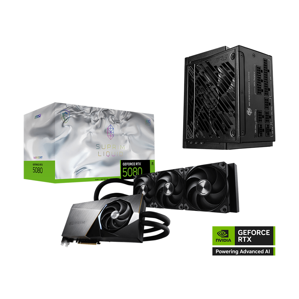 GeForce RTX 5080 16G SUPRIM LIQUID SOC | Power Pack Bundle