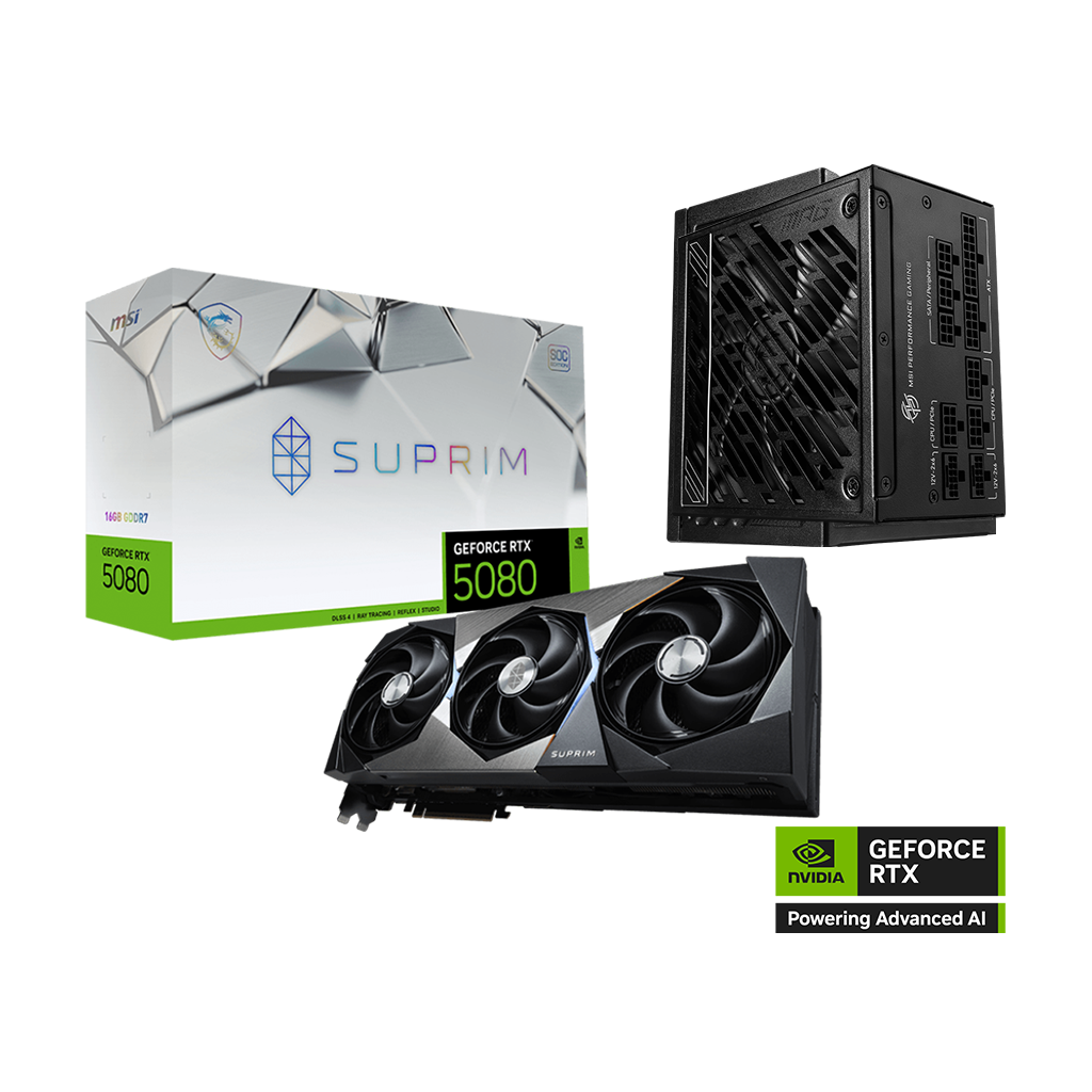 GeForce RTX 5080 16G SUPRIM SOC | Power Pack Bundle