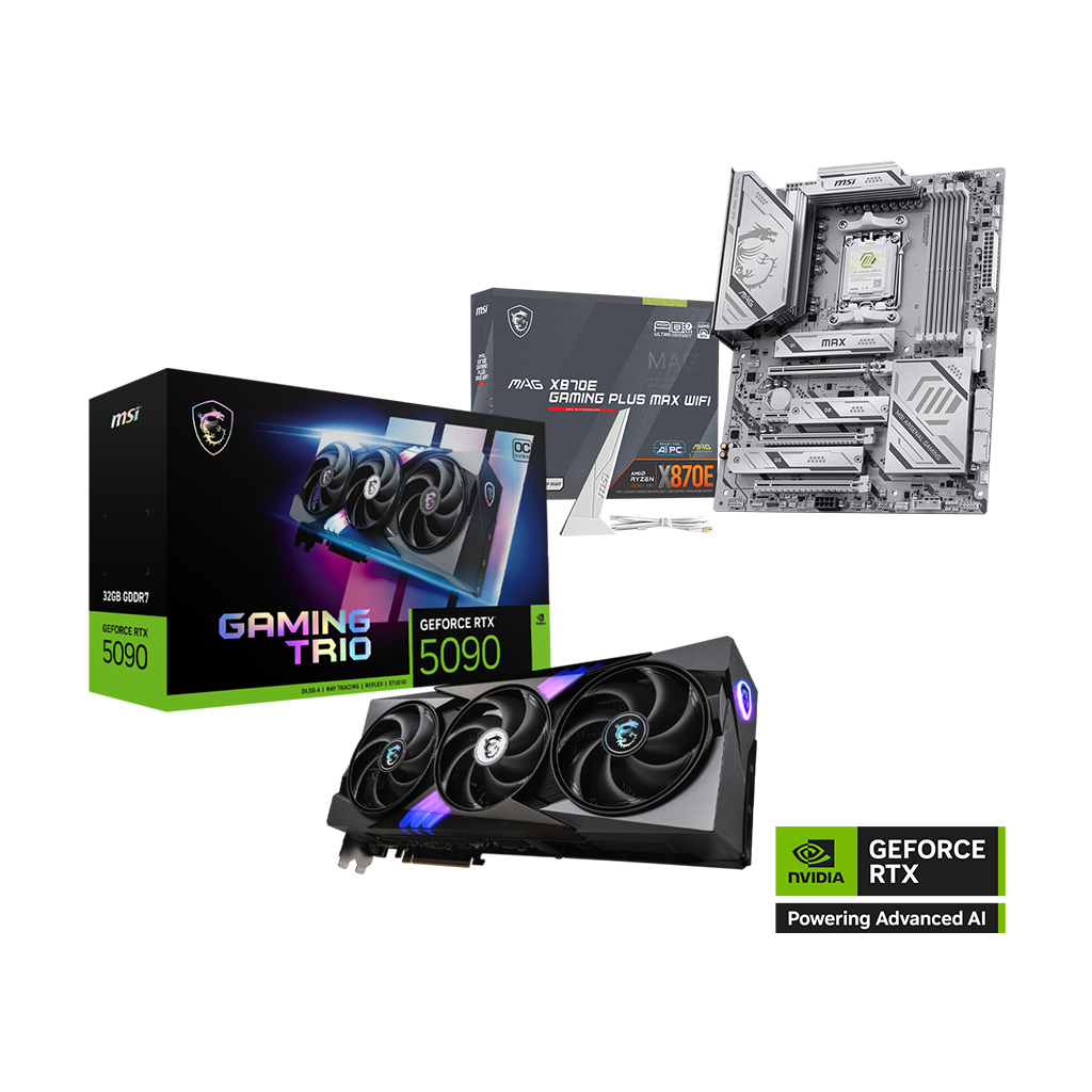 GeForce RTX 5090 32G GAMING TRIO OC | X870E GAMING PLUS MAX WIFI Bundle Pack