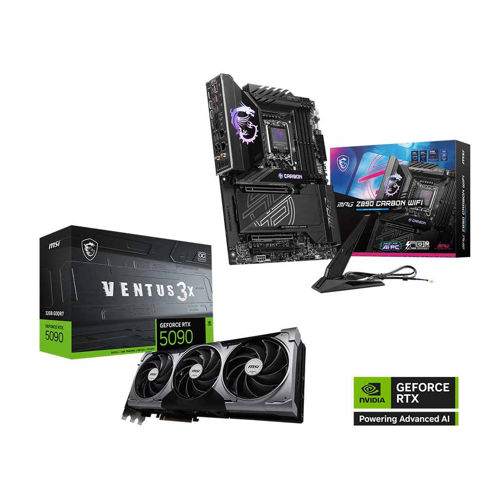 MSI GeForce RTX 5090 32G VENTUS 3X OC | Motherboard Bundle