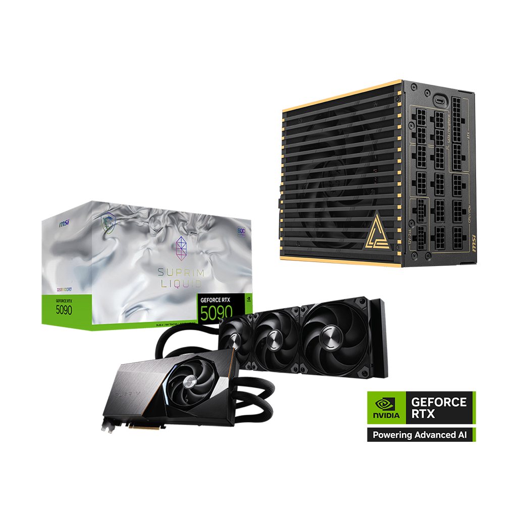 GeForce RTX 5090 32G SUPRIM LIQUID SOC | Ai1600T PSU Bundle Pack