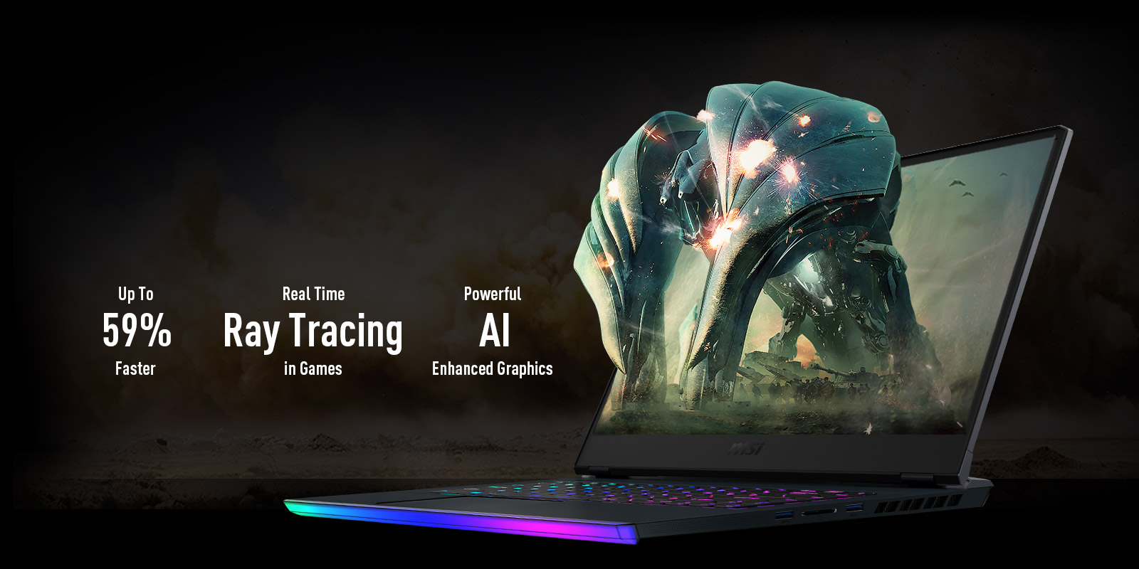 MSI GE66 Raider Gaming Laptop with RTX Graphics - UP to 59% faster, Real Time Ray Tracing in Games, Powerful AI Enhanced Graphics
