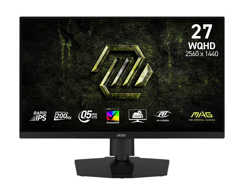 MSI Mag 274QPF E20 27" Wqhd 200Hz Flat Gaming Monitor, цвет: Металлик чёрный