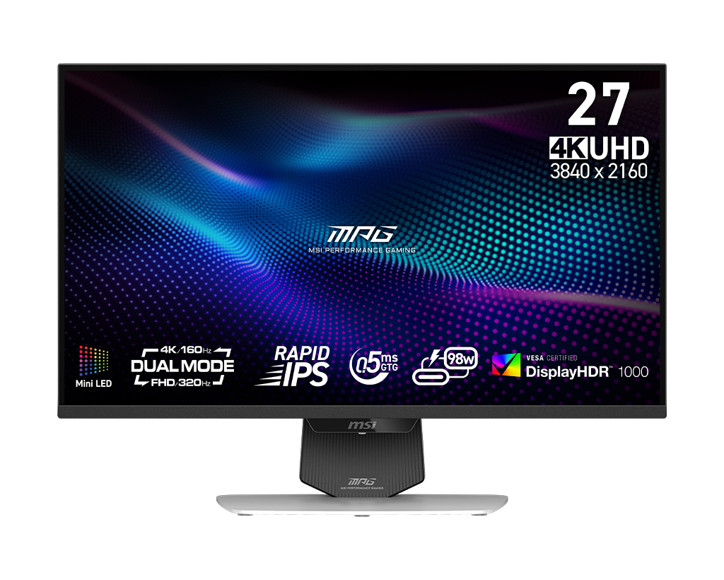 MSI Mpg 274URDFW E16M 27" UHD 160Hz Flat Gaming Monitor, цвет: Белый