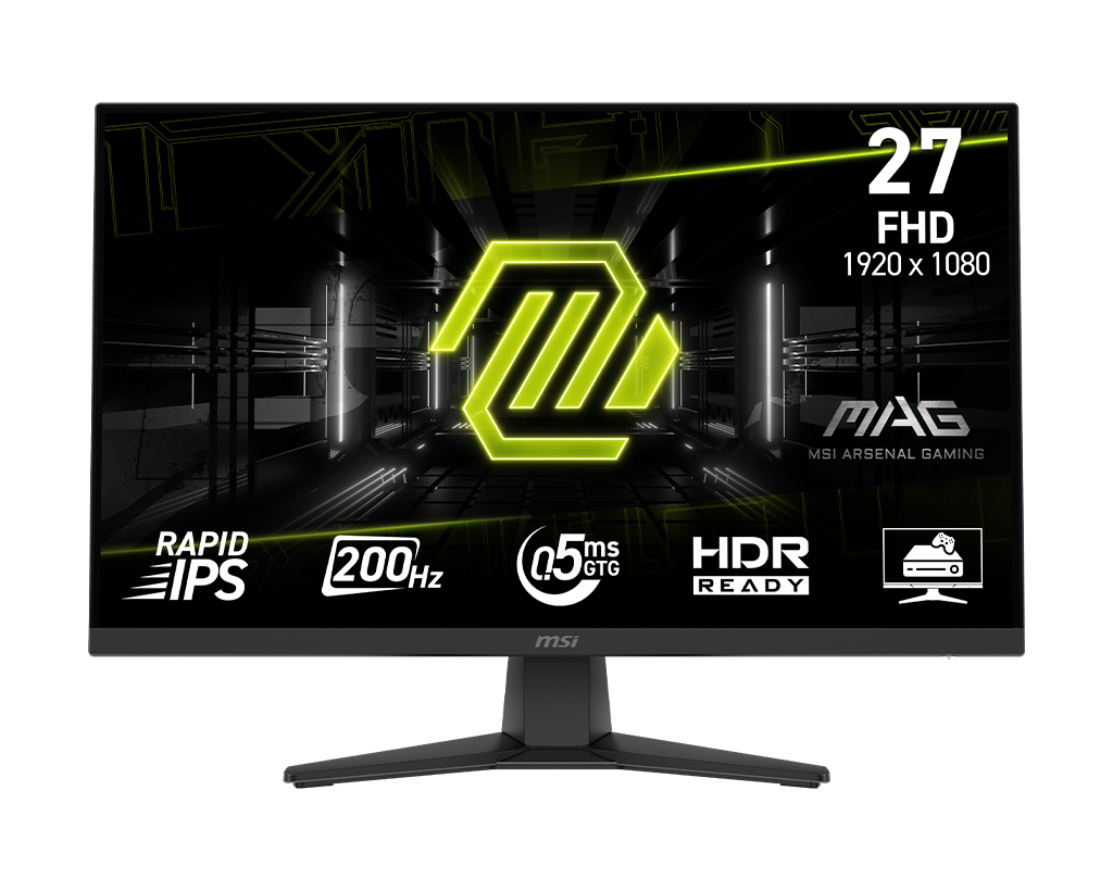 MSI Mag 274F 27" FHD 200Hz Flat Gaming Monitor, цвет: Металлик чёрный