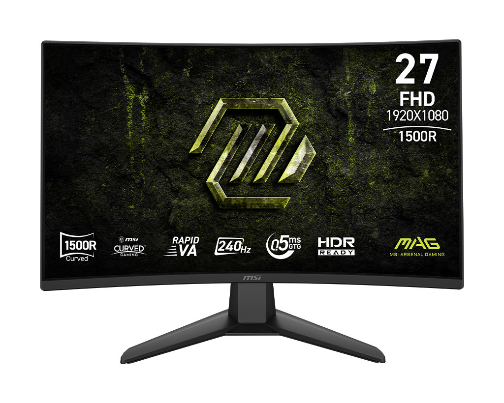 MSI Mag 274CF X24 27" FHD 240Hz Curved Gaming Monitor, цвет: Металлик чёрный