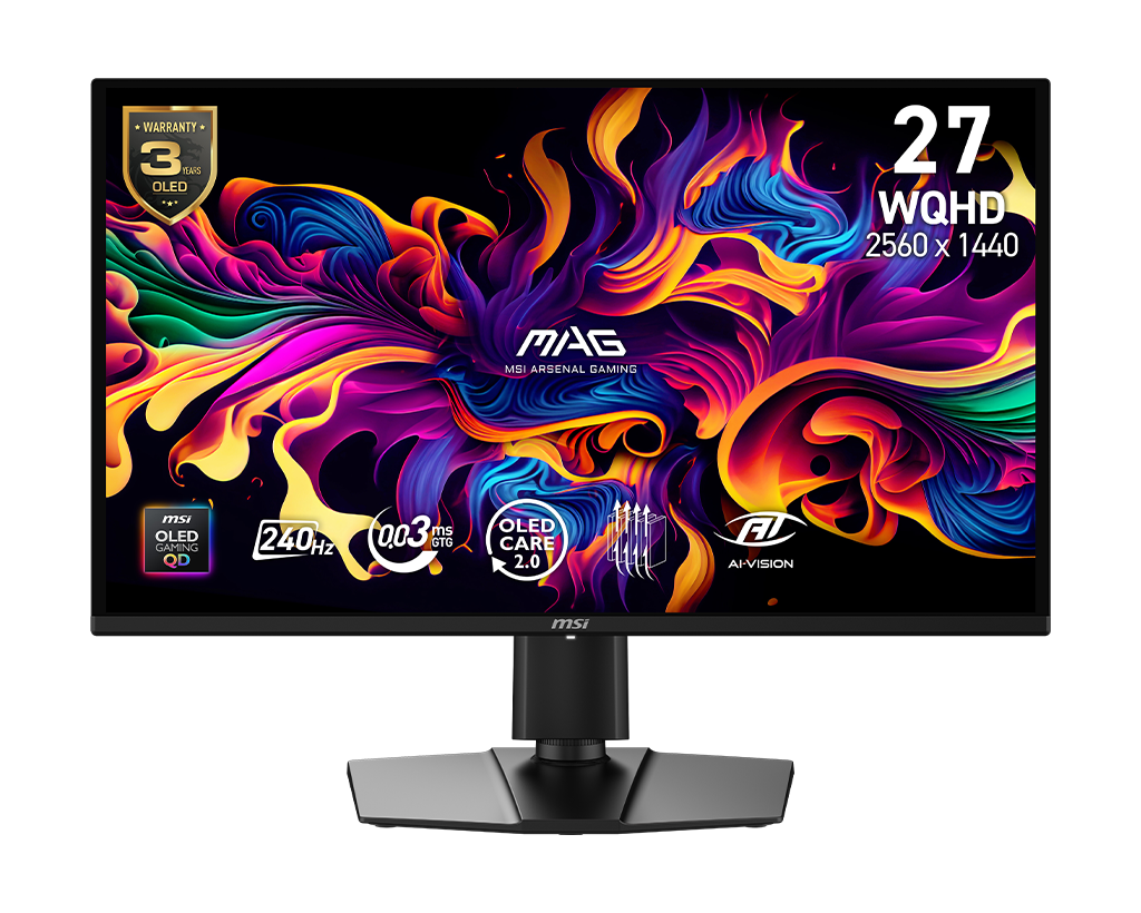 MSI Mag 274QP Qd-Oled X24 27" QHD 240Hz Flat Gaming Monitor, цвет: Металлик чёрный