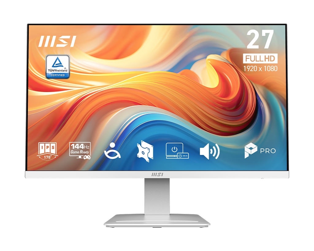MSI Pro MP273W E14A 27" FHD 144Hz Flat Business & Productivity Monitor, цвет: Матовый белый