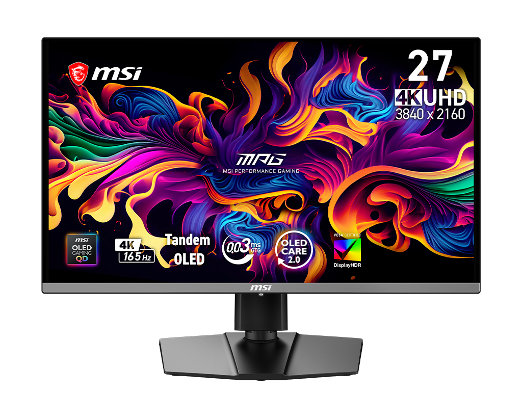 MSI Mag 272UP Qd-Oled E16 27" UHD 165Hz Flat Gaming Monitor, цвет: Металлик чёрный