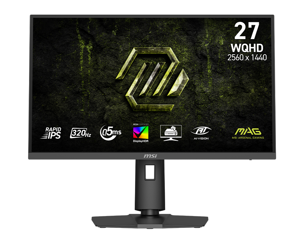 MSI Mag 274QPF X32 27" QHD 320Hz Flat Gaming Monitor, цвет: Металлик чёрный