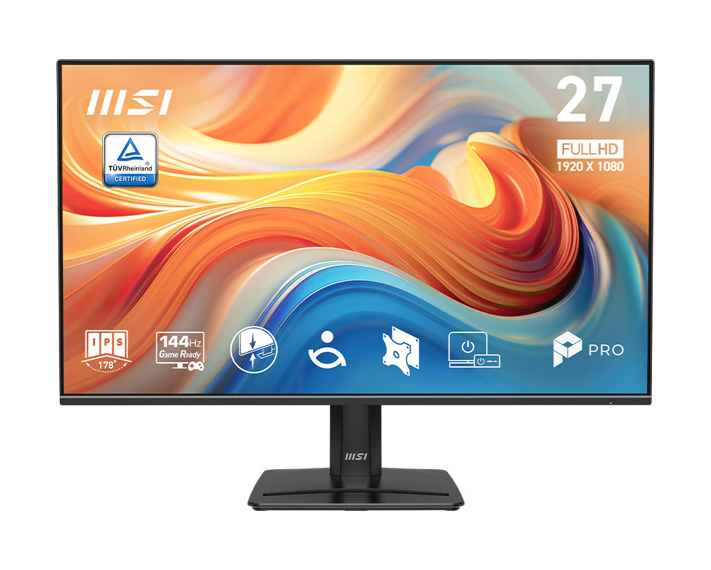 MSI Pro MP271 E14A 27" FHD 144Hz Flat Business & Productivity Monitor, цвет: Матовый чёрный