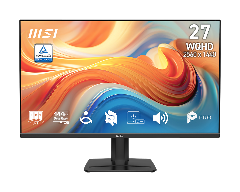 MSI Pro MP275Q E14 27" QHD 144Hz Flat Business & Productivity Monitor, цвет: Матовый чёрный