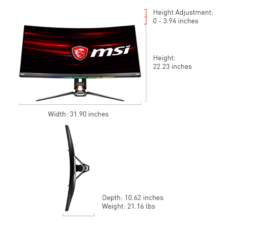 msi optix mpg341cqr weight