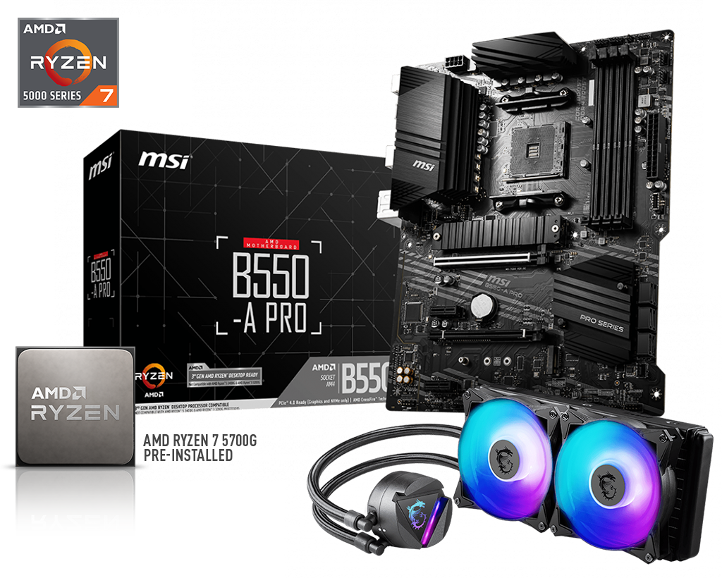 B550-A PRO with AMD Ryzen 7 5700G 8-Core CPU